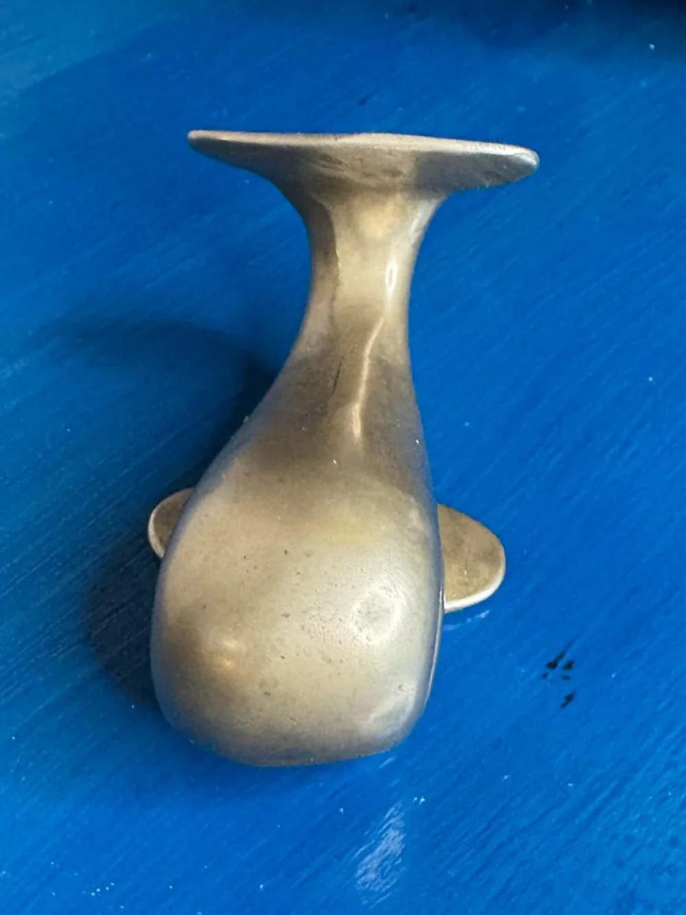 Vintage Solid Brass Whale Figurine / Paperweight